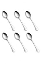 Tosaa Baby Spoon Royal Plain 16G-6-Piece Stainless Steel Spoon Set, Set of 6 for Everyday Use,Rust-Resistant & Dishwasher Safe