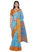 Glory Sarees Women’s Cotto Silk Saree With Blouse Piece (Fashion104_Blue)