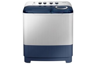 Samsung 7 kg, 5 star, Semi-Automatic Top Load Washing Machine (WT70C3200LL/TL, Air Turbo Drying, Light Gray, 2023 Model)