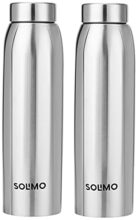 Amazon Brand – Solimo Stainless Steel Water Bottle, Set of 2, 1 L Each (Elate)