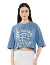 new balance Athletics Oversized League T-Shirt Womens Oversized Fit, Blue, XL