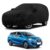 Sulfar 100% Water Resistant Car Body Cover Compatible with Mirror & Antenna Pockets for Nissan Datsun Go+ (Triple Stitched, Full Bottom Elastic, Black)