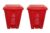 Cello Strong Plastic Step-On Pedal Garbage Dustbin 60 Ltr Red/Red Combo