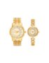 TIMEX Classics Analog Watch for Unisex with Champagne Round Dial & Gold Stainless Steel Bracelet Band Water Resistant Unisex Wrist Watches – TW00PR229