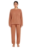 KOTTY Women’s Coral Fabric Fab Brown Winter set (Brown,M)-KTTWINTERSET164M