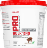 GNC Pro Performance Bulk 1340 | Promotes Targeted Gains |(Double Chocolate, 4kg) Weight Gainers/Mass Gainers(4 kg, Chocolate)