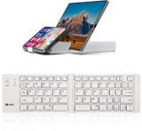 Zoook Palmpad Premium Foldable Bluetooth Keyboard/Foldable x 2/110mAh Battery-112 hrs Backup/Free case, Cum Stand for Mobile & Tablet/Supports:iOS/Android/Windows/MAC/Portable Easy to Carry(White)