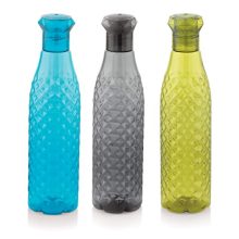 Attro Diamond 1000Ml Plastic Unbreakable Fridge Water Bottle For Office, Sports, School, Travelling, Gym, Yoga-Bpa And Leak Free, Assorted – Set Of 3