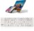 Zoook Palmpad Premium Foldable Bluetooth Keyboard/Foldable x 2/110mAh Battery-112 hrs Backup/Free case, Cum Stand for Mobile & Tablet/Supports:iOS/Android/Windows/MAC/Portable Easy to Carry(White)