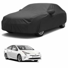 Sulfar 100% Water Resistant Car Body Cover Compatible with Mirror for Toyota Prius (Triple Stitched, Full Bottom Elastic, Dark Grey)