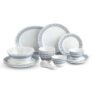 CELLO Aurum Imperial Plus Series Opalware Dinner Set of 33 Pieces for Family of 6 | Bone-Ash Free & Leadfree Opal Glass Microwave & Dishwasher Safe Crockery Plates & Bowls Set for Daily Use & Gifting