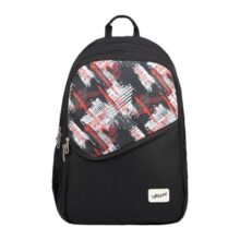 F Gear Polaris Black 37L School Backpack|3 Compartments, 1 Front Pocket with bottle holder|Airflow Back Panel|Ergonomic Design, Lightweight, Comfortable & Durable for School, College, Work & Daily Use
