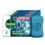 Dettol Icy Cool Bathing Soap Bar With 3x intense cooling (400gm), 100gm – Pack of 4