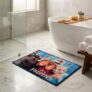 Athom Living Disney Frozen Characters Digital Printed Themed Multi Colored Kids Premium Nylon Bathmat, with Latex Backing, Anti-Skid Bathmat, 37 x 57 cm, Pack of 1