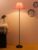 Devansh Conical Pink Jute Shade Floor Lamp with Black Base