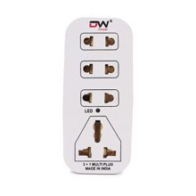 Digiway 3 + 1 Multiplug with LED Indicator, 4 Universal sockets, (Beige_Pack of 1)