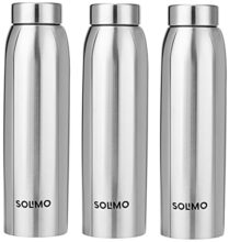 Amazon Brand – Solimo Stainless Steel Water Bottle, Set Of 3, 1 liters Each, 1000 milliliters