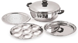 Tosaa Big Induction Compatible Multi Purpose Kadai, 27 cm ,5 Plates, Silver