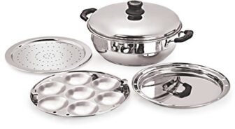 Tosaa Big Induction Compatible Multi Purpose Kadai, 27 cm ,5 Plates, Silver