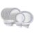 Larah by Borosil Ocean Fluted Series Opalware Dinner Set | 21 Pieces for Family of 6 | Microwave & Dishwasher Safe | Bone-Ash Free | Crockery Set for Dining & Gifting | Plates & Bowls | White