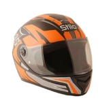 Sage Square ISI Certified ABS Clear Visor, High Standard Safety, Enhanced Design, Extra Comfort, Enhanced Design Proud 45 Full Face Graphic Helmet (Small, Black Matte – Orange)