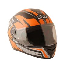 Sage Square ISI Certified ABS Clear Visor, High Standard Safety, Enhanced Design, Extra Comfort, Enhanced Design Proud 45 Full Face Graphic Helmet (Small, Black Matte – Orange)