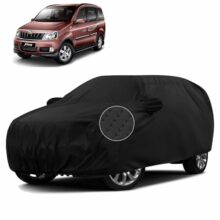 Sulfar 100% Waterproof Car Body Cover Compatible with Mirror for Mahindra Xylo (Triple Stitched, Full Bottom Elastic, Black-TB)