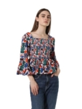 ONLY Women Printed Polyester Multicolor Peplum Top