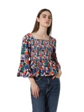 ONLY Women Printed Polyester Multicolor Peplum Top