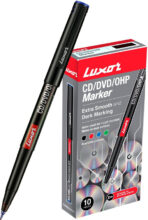 LUXOR Blue CD/DVD/OHP Marker(Set of 10, Blue)