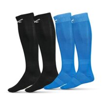 Vector X Blastic Stockings | Polyester Stretchable Material | Knee Length | Unisex | Pack of 2 Pair (Black-Blue, Junior)