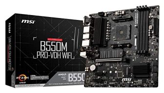 Msi Mb5033 B550M Pro-Vdh Wifi Ryzen 5000 Series (Am4) Compatible, M.2 Heatsink, Wi-Fi Function, Microatx Ddr4 Motherboard [Amd B550 Equipped]