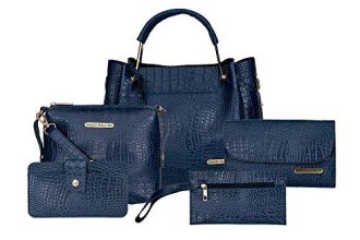 Bagsy Malone Women’S Handbag (Set Of 5, Croco Blue)