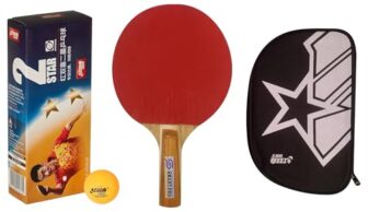 DHS TT Ball 40MM 2 Star Orange (10 Pcs Box) 60 PCS with Smart PRO TT BAT Moon and DHS BAT Cover