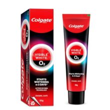 Colgate Visible White O2, Teeth Whitening Toothpaste (50g) for noticeably whiter teeth starting in 3 days with Active Technology, Enamel Safe Teeth Whitening & Fresh Breath
