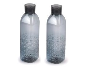 Cello Florence 1000Ml | Bpa Free, 100% Food Grade | Safe Plastic | Refrigerator Safe | Wide Mouth | Leakproof | Set Of 2 Clear