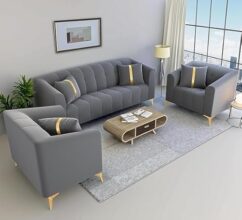 Holt Furniture Premium 3+2+1 6 Seater Sofa Set | Comfortable Living Room Furniture | Modern Design with Cushions | Wooden Frame | Fabric Upholstery (Color Options Available)
