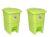 Aristo Plastic Biomedical Waste Dustbin With Step-On Pedal 12 Ltr Green & Green (Combo)