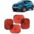 KINGSWAY Car Window Curtain Sticky Sun Shades Compatible with Renault Kwid, (Year 2019 Onwards), Universal Fit Sunshades for Side Window, Rear Window, Red Color, 4 Pieces