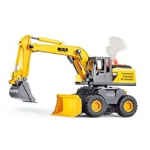 Crackles 2-in-1 Jumbo Excavator & Bulldozer Toy – Friction Powered Construction Vehicle with Real Smoke Effect, Lights, Sounds & Moving Parts – Heavy Duty Toy Truck for Kids Boys Age 3-10