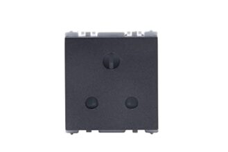 Wipro Northwest Nowa 6A 3 – Pin Socket With Euro Pin, Matt Black (pack of 5)