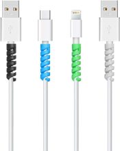 Striff 25 Pieces Highly Flexible Silicone Cable Protectors, Charger Cable Protector, Charger Protector, Wire Protector, Cable Protector, Charging Cable Protector (Colorful)