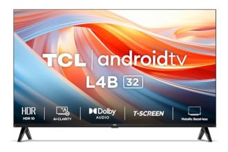 TCL 79.97 cm (32 inches) Metallic Bezel-Less HD Ready Smart Android LED TV 32L4B (Black)