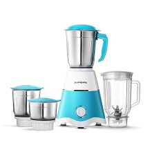 Longway Super Dlx Mixer Grinder Powerful Motor With 1 Year Warranty (White & Blue) (4 Jar)