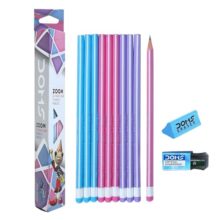 Doms Zoom Ultimate Dark Pencil Box Pack | Triangular Shape For Easy Holding & Comfort | Free Eraser & Sharpner With Each Box | Dark & Neat Handwriting | Pack Of 50 Pencils, Ink black