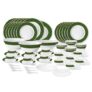 Larah by Borosil Yuri Fluted Series Opalware Dinner Set | 66 Pieces for Family of 6 | Microwave & Dishwasher Safe | Bone-Ash Free | Crockery Set for Dining & Gifting | Plates & Bowls | White
