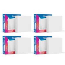 Crompton Platina Star Stylus Surface Panel 12W Square Natural White | Pack of 4 | No False Ceiling Required, Outer Dimension: 120 mm | Surface Mount | for Hall, Bedroom, Kitchen, Office, Store