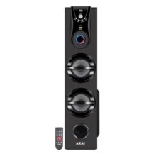 AKAI Tower Bluetooth Wireless Speaker 50W with Remote – 1 Year Warranty | Home Theater System 5.25″ Woofer | Karaoke mic, LED Display, Deep Bass, FM, AUX, USB | Supports TV, PC & Smartphone (HA-TS50)