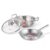 Wonderchef Stella Triply Stainless Steel Cookware Set | 3 Pcs. | Fry Pan 22 cm, Kadhai 22 cm + Lid | for Gas Stove, Induction, Ceramic Cooktop | Uniform Heating | Heavy-Duty Handle | 10-Year Warranty