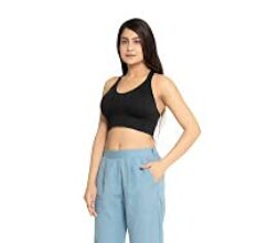 Denolix Women Cotton Made Elastic Waist Double Sided C Type Pocket with Ankle Length- Pack of 40 Sky Blue